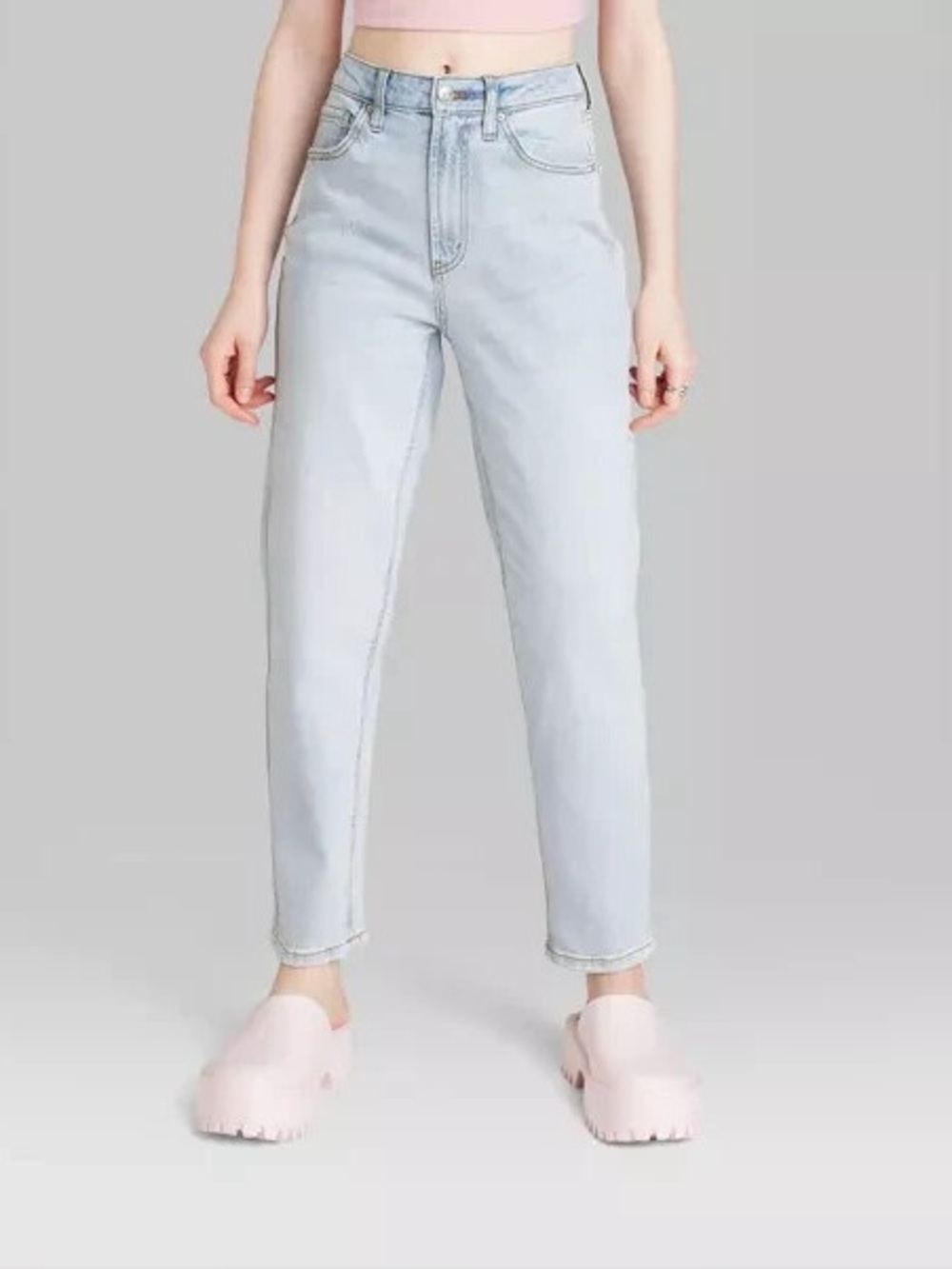 Wild Fable Light Wash High-Rise Tapered Mom Jeans